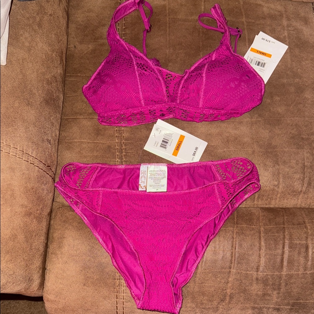 BECCA Women's Bikini Set - Vibrant Pink NWT
